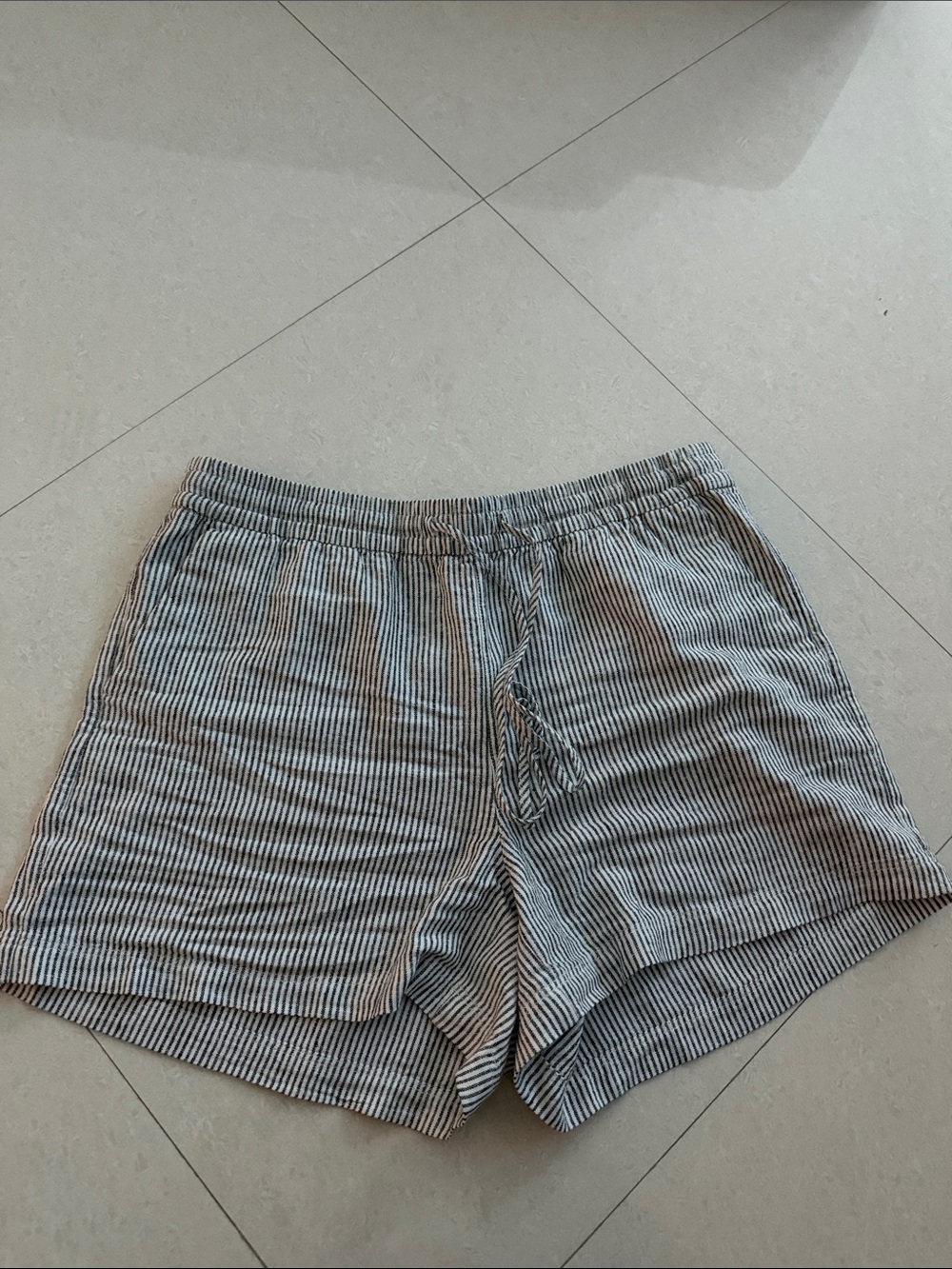 J. Crew Black and White Linen Shorts size 10 NWT